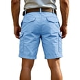 thumbnail image 4 of Cargo Shorts for Men Summer Workout Hiking Shorts Elastic Baggy Golf Fishing Casual Outdoor Work Short Light Blue 2XL, 4 of 6