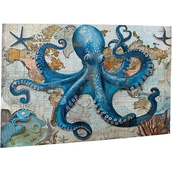 Puzzles Neptune's Navigator The Sea Octopus Voyages Best 500 Piece Jigsaw Puzzle for Adults, Ocean Exploration Theme with Satin Finish Wall Art Gift