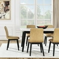 thumbnail image 3 of Steve Silver Vida Modern Vegan Leather Dining Chair, Set of 2, Sand/Black, 3 of 11