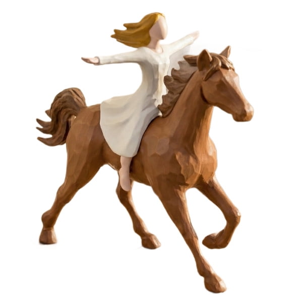 Resin Cool Horse Rider Figurine - Inspirational Gifts for Women, Girls & Equestrian Lovers - Horse Statues Home Decor for Birthday, Memorial