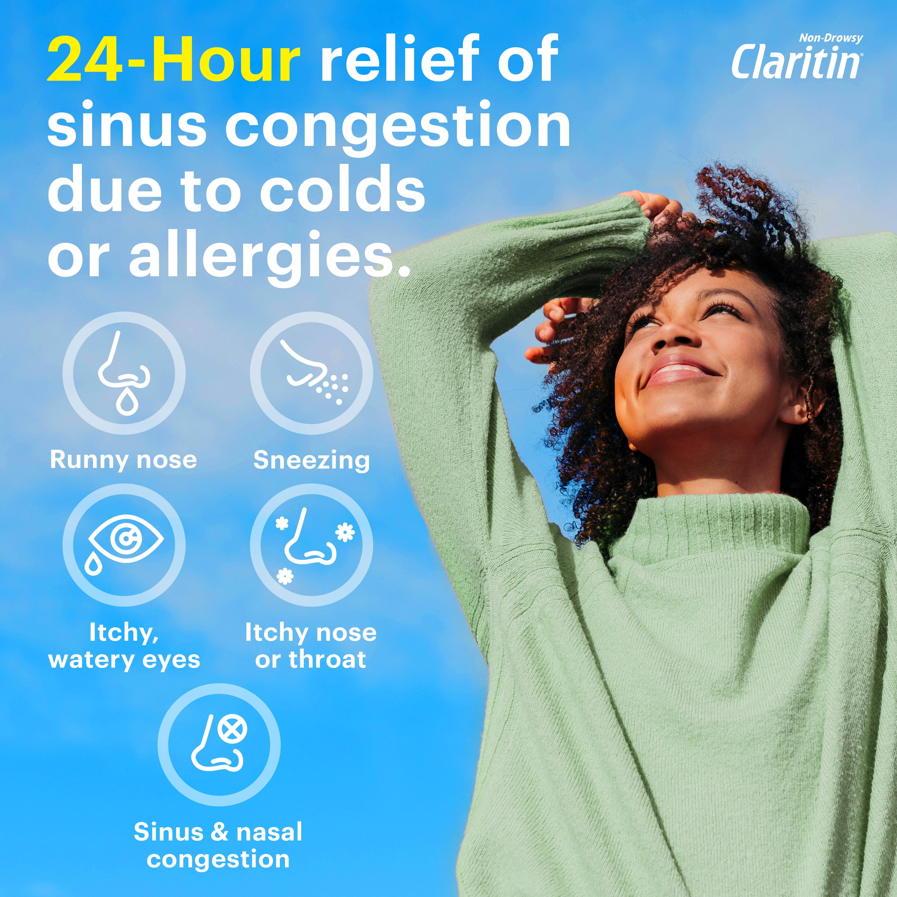Claritin-D 24 Hour Allergy Medicine, Nasal Congestion & Sinus Pressure Relief Tablets, 10 Count