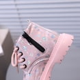 thumbnail image 6 of Chenyee Kids Ankle Combat Boots Girls Side Zipper Sparkly Cute Mid Calf Booties for Toddler, 6 of 8