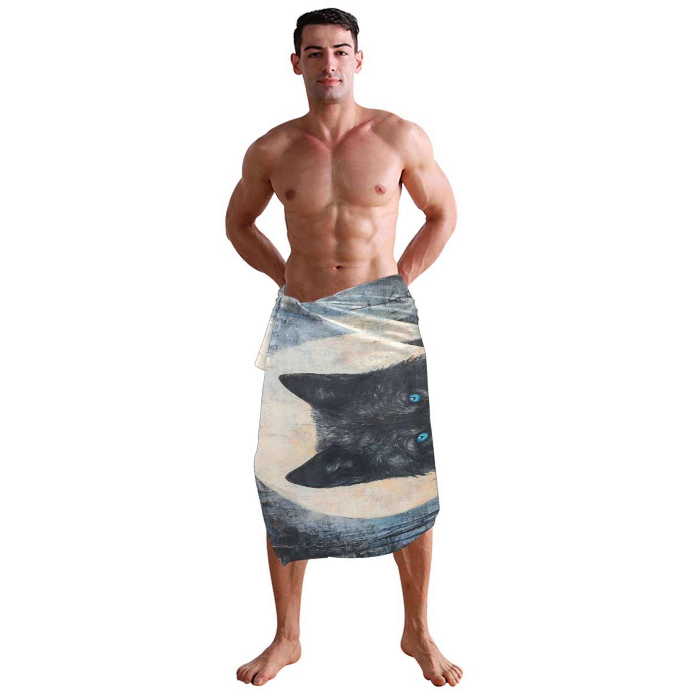 Qxltty Dark Forest Wolf King Extra Large Bath Towel 32"x64" Super Soft Highly Absorbent Quick Dry Shower Towel for Hotel Bathroom Guest Spa Gym