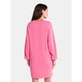 thumbnail image 2 of Time and Tru Women's Maternity French Terry Sweatshirt Dress with Long Sleeves, Sizes S-XXL, 2 of 4
