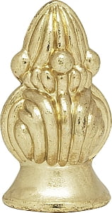 Satco Oriental Brass Finial - 2-3/4 Inch, 1/4-27 Thread, Decorative Lamp Or Curtain Rod Finial - View #9