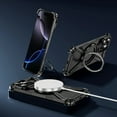 thumbnail image 5 of Magnetic Case for iPhone 16 Pro with 360° Rotating Ring Kickstand, [Compatible with MagSafe] Military-Grade Shockproof All-Metal Bumper with Protective Corners Phone Cover, Black, 5 of 7