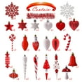 thumbnail image 6 of Valery Madelyn 155ct Christmas Ornaments Set, Red White Shatterproof Ornaments for Christmas Party Decor, 6 of 11