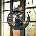 thumbnail image 4 of Witch Owl ACRYLIC Suncatcher with Jack-O’-Lanterns and Lantern Lights Round Faux Glass Hanging for Halloween Window and Spooky Autumn Decor 4332564713, 4 of 4