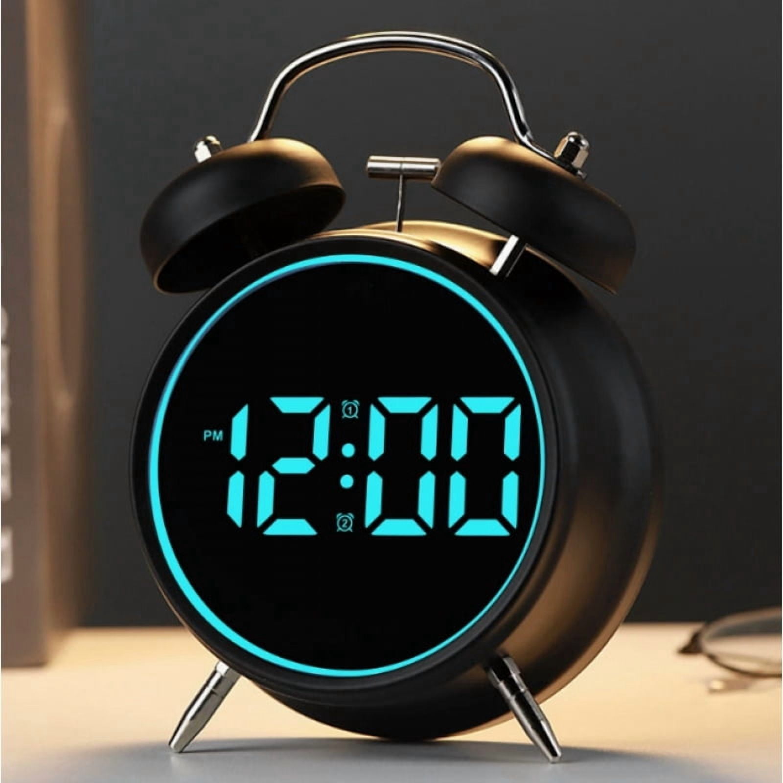 Ultra-Loud Alarm Clock with Powerful Metal Chime Essential for Heavy Sleepers Multi-Functional Plug-In Alarm Clock