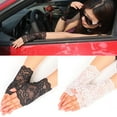 thumbnail image 3 of SPRING PARK Women's Sexy Lace Floral Long Fingerless Wedding Party Gloves Driving Gloves, 3 of 8
