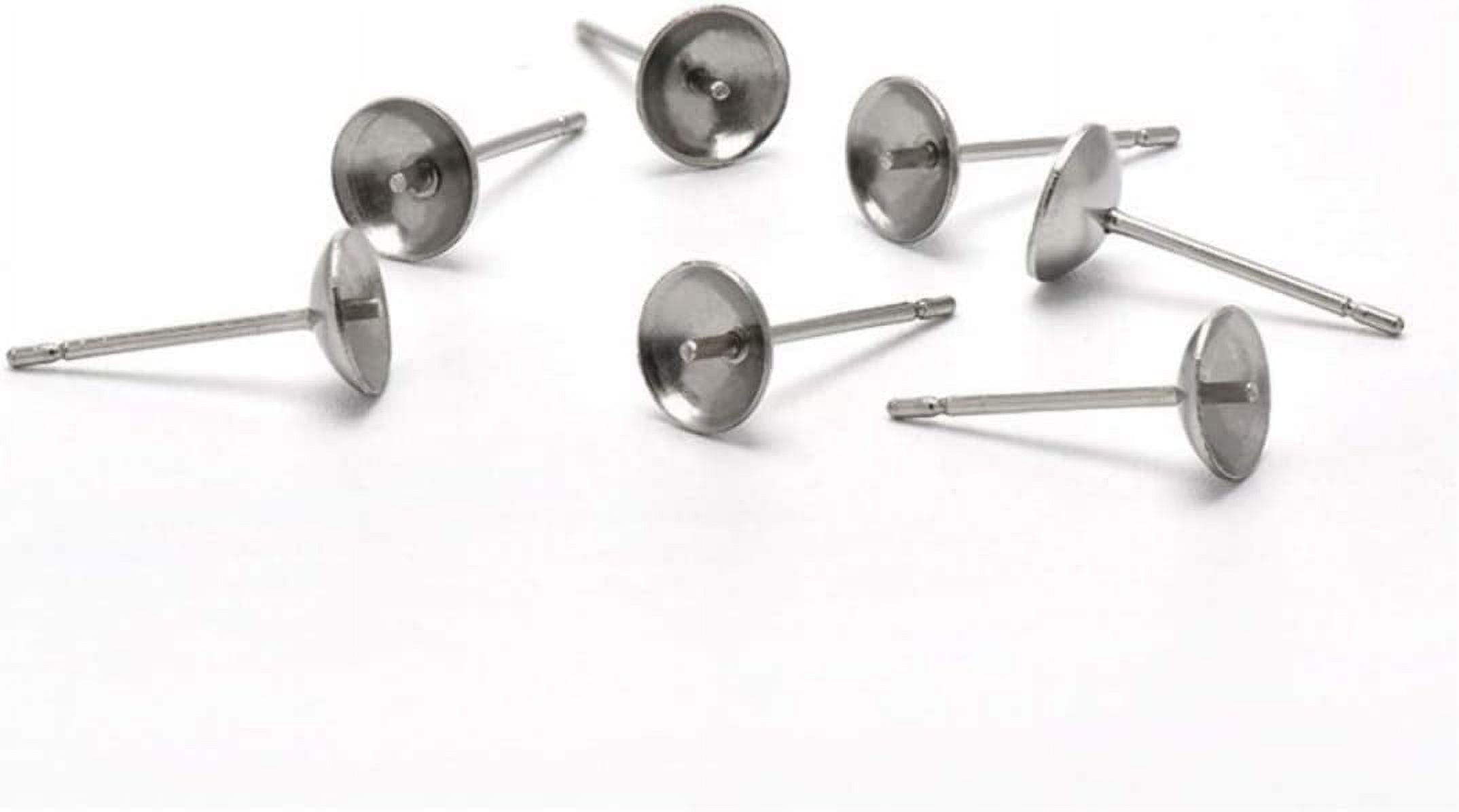 10x Gold 304 Stainless Steel Earring Posts Bumpy Round Stud Findings Earnut  16mm