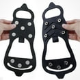 thumbnail image 1 of Crampones con 8 puntas, empuñaduras antideslizantes, cubiertas para zapatos de tracción, tacos para hielo para caminos de barro, senderismo, mujeres, , de 35 a 40 DYNWAVEMX Empuñaduras para zapatos Ice Crampons, 1 of 8