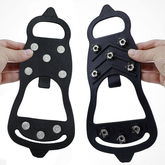 koolsoo 1 Pair 8 Spikes Crampons Walk Crampon Spikes Grips Anti Slip Traction Ice Grippers Traction Cleats for Jogging Mountain Roads for 35 to 40