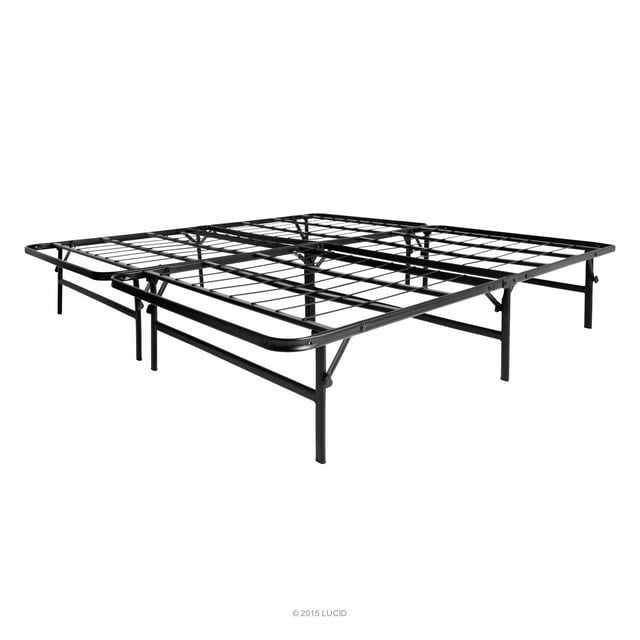 Lucid Foldable Metal Platform Bed Frame and Mattress Foundation ...