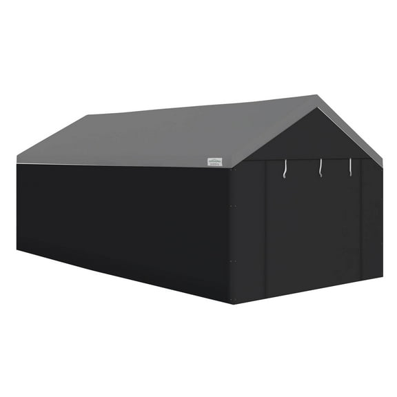 Open Box Caravan Canopy Domain 20x10 Foot Carport Tent Sidewalls, Black (Sidewalls Only)