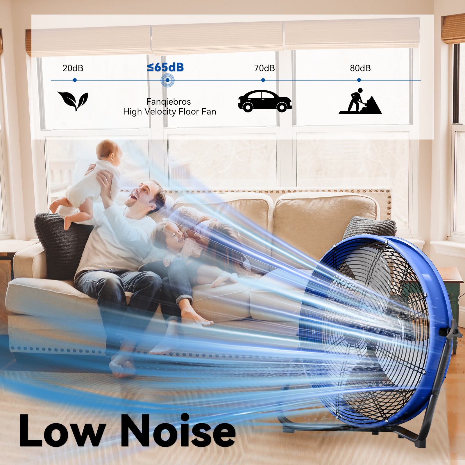20" High Velocity Metal Floor Drum Fan,4500 CFM Heavy Duty Industrial Shop Fan, 3 Speed, 360 Degree Tilt, Wall Mounted & Floor Design for Warehouse, Commercial, Barn, Garage - UL Safety Listed