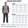thumbnail image 7 of GIRUNS Men's Pajamas Set Long Sleeve Sleepwear Soft Loungewear Pants Pjs Sets with Pockets Black White Plaid 2XL, 7 of 7
