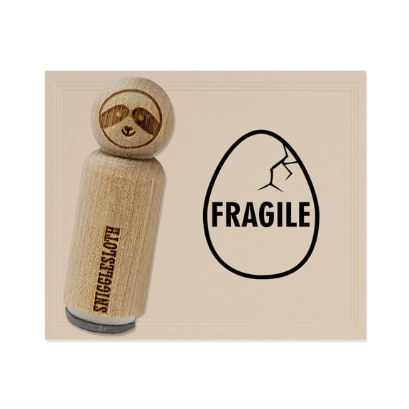 Fragile Cracked Chicken Egg Rubber Stamp for Scrapbooking Crafting Stamping - Small 3/4 Inch