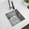 thumbnail image 3 of Bar Sink Undermount - Lordear 15 Inch Undermount Sink Bar Prep Sink Deep Single Bowl 16 Gauge R10 Tight Radius Stainless Steel Sink, 3 of 5