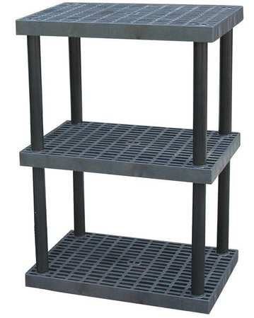 STRUCTURAL PLASTICS S3624X3 Plastic Shelving Unit, 24"D x 36"W x 51"H