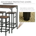 thumbnail image 6 of Homcom 5-Piece Industrial Dining Room Table Set with 4 Chairs, Space Saving, Black/Brown, 6 of 10