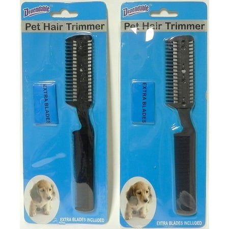 2 Pack Manual Pet Hair Trimmer with Extra Blades and Comb Grooming Dog Cat Razor