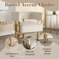 thumbnail image 4 of Dayalane Modern Barrel Accent Chair, Velvet Upholstered Armchairs with Metal Leg, Reading Chairs forLiving Room, Bedroom, Lounge, White, 4 of 8