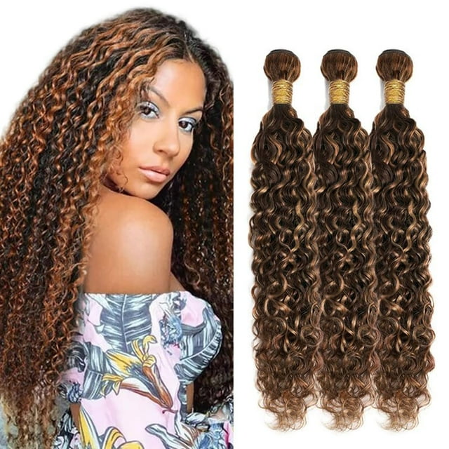 Hair Bundles ZevPiul Highlight Ombre Water Wave, 3 paquetes