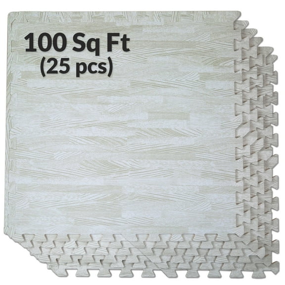 Home Aesthetics 100 Sq. Ft 3/8 Inch Thick Interlocking Foam Mats Flooring, White