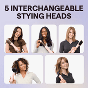 Wavytalk 5 in 1 Hot Air Brush Set, Multi Hair Styler for Salon Blowouts, Smooth Curls, Volumizing and Straightening, Pink