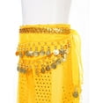 thumbnail image 6 of YONGHS Kids Girls Belly Dance Harem Pants Tribal Arabic Pilates Hippie Dance Trousers with Hip Scarf Yellow 7-9, 6 of 7