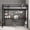 Black tube + vintage tabletop, variant on BouPower Twin Size Heavy Duty Metal Loft Bed with Large Desk & Storage Shelves, Safety Guardrail Ladder Steel Slat Support No Box Spring Needed Space Saving Frame