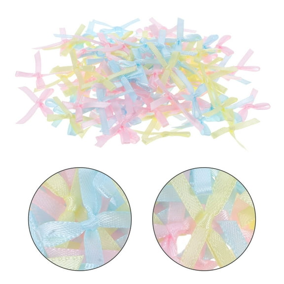 TAILTOSS 100Pcs Small Satin Ribbon Bow Assorted Color Nylon Ribbon Bow for Weddings