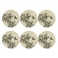 thumbnail image 2 of Disketp Vintage Floral Funny Coasters,6 Pcs Leather Coasters With Holder, Perfect Housewarming Hostess Gifts,Protect Furniture From Water Marks Scratch And Damage, 2 of 9