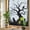 Black, variant on Halloween Window Privacy Film Rainbow Static Cling Stain Glass Window Film for Glass Door, Decorative Sunroof Decal Sticker for Car 17.7"x39.3" Black Spooky Trees Bats Cats Rustic Wood Purple