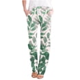 thumbnail image 1 of Mefallenssiah Mode Femmes Pantalon Décontracté Imprimé Floral Élastique Ample Jambe Large Droite, 1 of 4