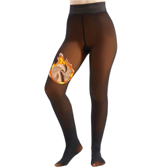 Fleece Lined Tights Women, Thick Warm Sheer Tights for Women, Fake Translucent Winter Pantyhose Thermal Leggings
