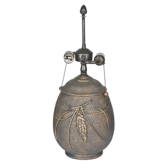 Meyda Tiffany 72546 Two Light Up Lighting Table Lamp Base From The Pinecone Collection -