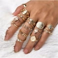 thumbnail image 4 of EIMELI 15 PCS Hollow Mid Stackable Finger Rings Gold Knuckle Stacking Rings Set Boho Vintage Jewelry Rings for Women and Teen Girls, 4 of 5