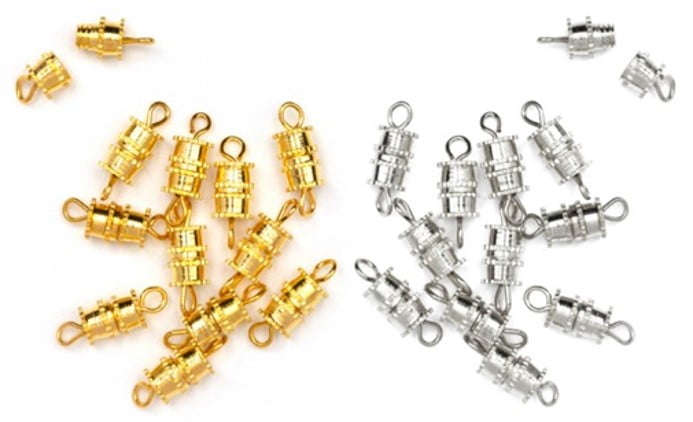 Cousin DIY 24 Pc. Barrel Screw Clasp, Silver and Gold