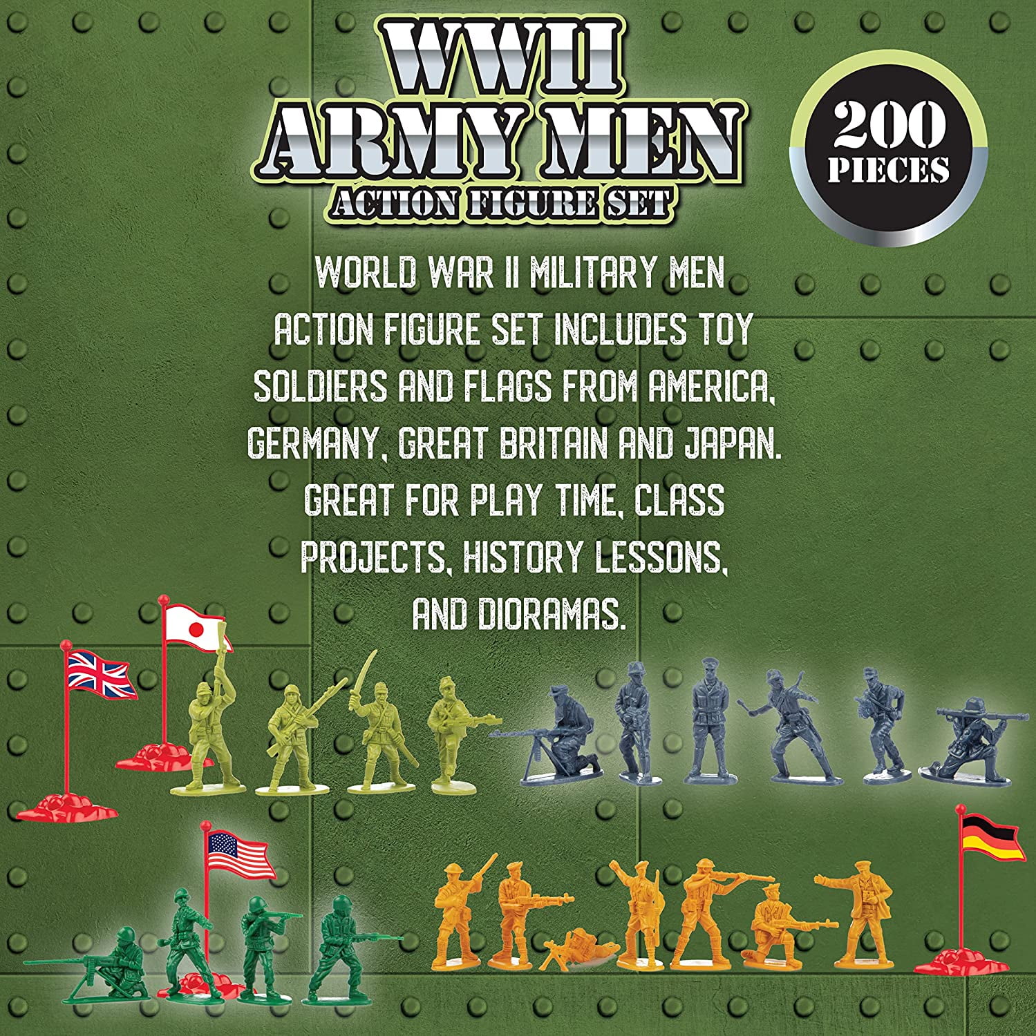 SCS Direct Army Men Action Figures, 200+ WWII Soldier Set