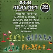 Army Men Action Figures -soldiers of WWII- Big Bucket of Army Soldiers - Over 200 Piece Set
