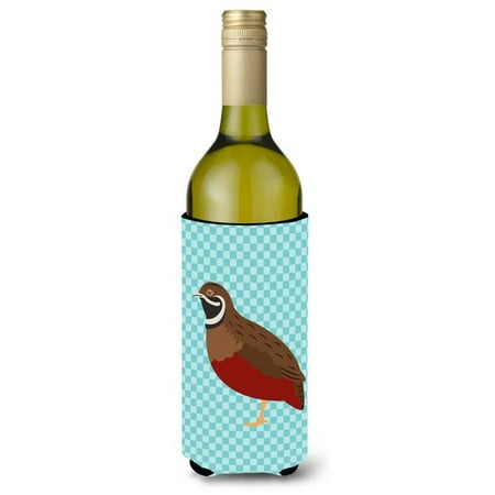 

Carolines Treasures BB8130LITERK Chinese Painted or King Quail Blue Check Wine Bottle Beverge Insulator Hugger