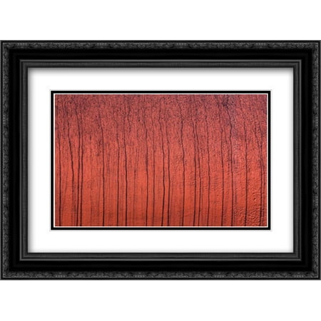 Black Painted Metal - Painted Metal 2x Matted 24x18 Black Ornate Framed Art Print by Mahan, Kathy