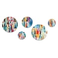 thumbnail image 3 of Designart "Triangular Geometry In Vintage Rebirth" Geometric Round Wall Art Set Of 5 - Blue Modern For Bedroom Wall Art Set, 3 of 6