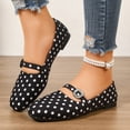 thumbnail image 2 of LTTVQM Womens Ballet Flats Casual Slip on Buckle Strap Square Toe Polka Dot Mary Jane Shoes Lightweight Comfortable Arch Support Work Flat Shoes Black 39(US-7.5), 2 of 5