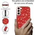thumbnail image 3 of Compatible with Samsung S22 Case Glitter Shockproof, for Samsung Galaxy S22 Phone Case Bling Sparkly Soft TPU and PC Silicone Shiny Girl Women Thin Protective Cover (Red), 3 of 14