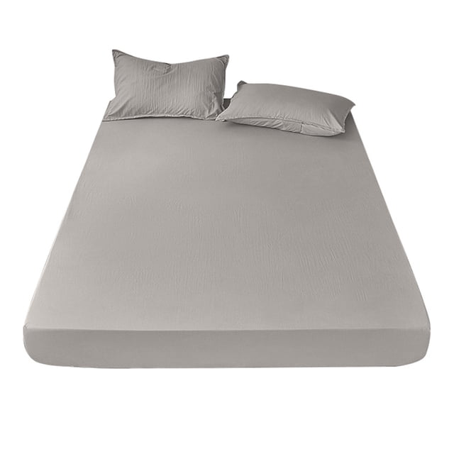 Bed Sheet Sets Cozival Solid Color Yarn-Dyed Bedding Set, Includes 1 Flat Sheet And 2 Standard Pillowcases, Breathable And Soft for All-Season Comfort, Multiple Size Options Available, Dark Gray