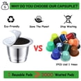 thumbnail image 3 of Cápsulas de café reutilizables, cápsulas de café rellenables, tazas de acero inoxidable, filtros compatibles con máquinas de la línea Nespre con sellos de papel de aluminio, pegatinas,, 3 of 8