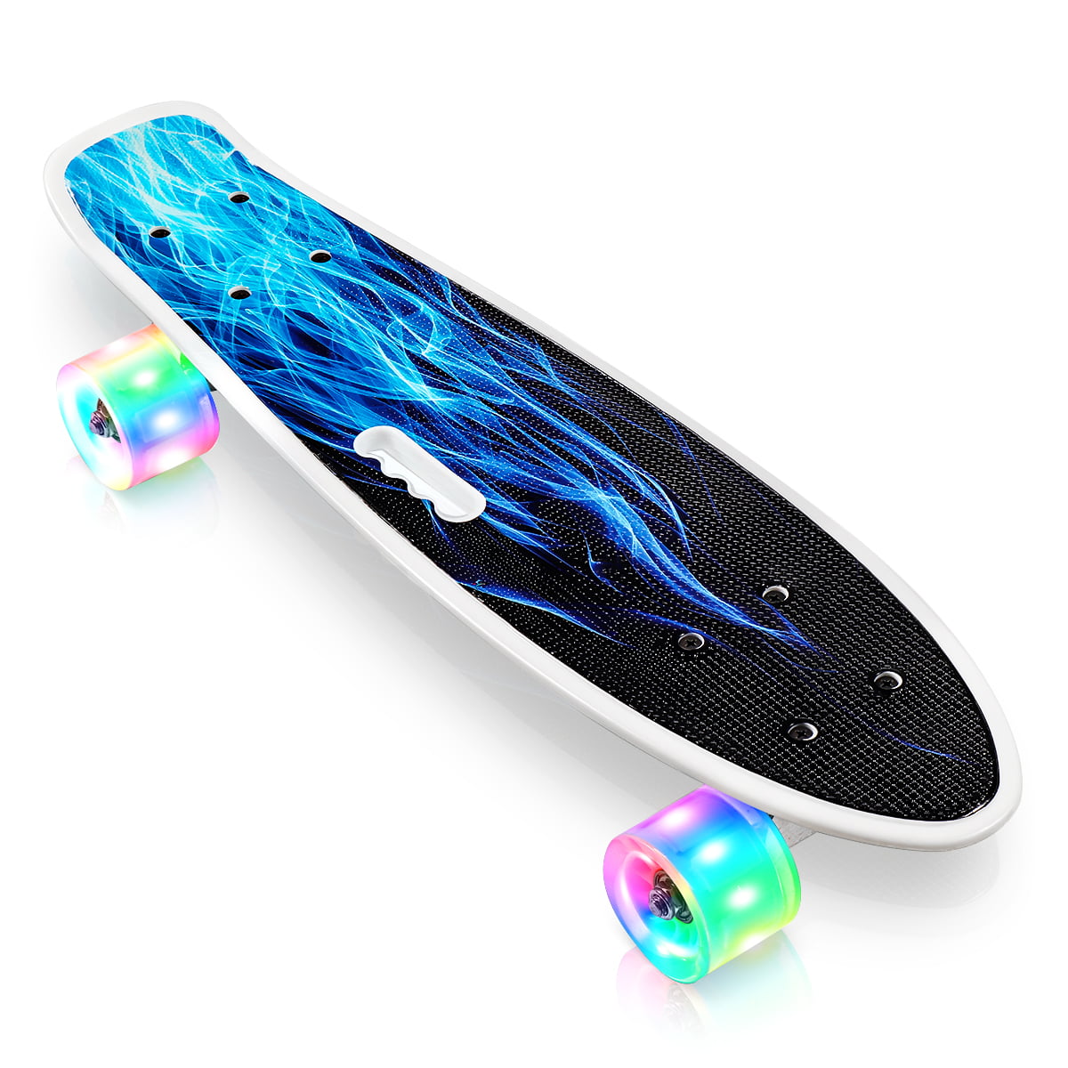 Unique 22 In. Skateboard Junior Youth Skateboard Mini Complete Plastic  Cruiser retro Skateboard Non-Slip Deck Nd Smooth Pu Casters and Speed  Bearing 